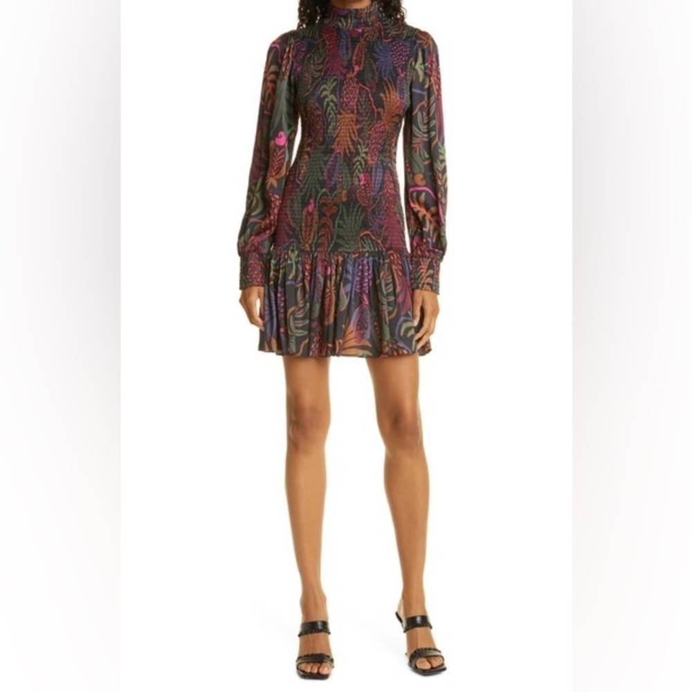 FARM RIO Frutis Dream Long‎ Sleeve Minidress Size Small - Picture 9 of 16